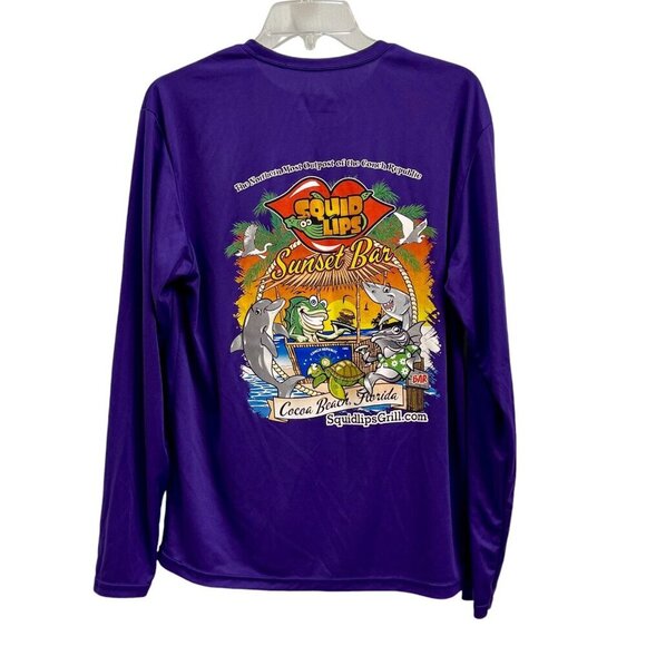 Squid Lips Sunset Bar Purple Performance Long Sleeve Shirt Size S NWOT Women - Picture 2 of 6